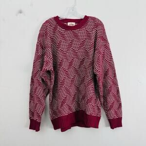 Arrow River Brand Red And White Knit Pullover Sweater Men’s Size L